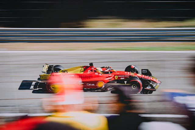 Blurred Motion of the Scuderia Ferrari Race Car Driven by Charles Leclerc with a Special Livery for the 2022 Monza Grand Prix  Jenda Kubes Pexels.jpg
