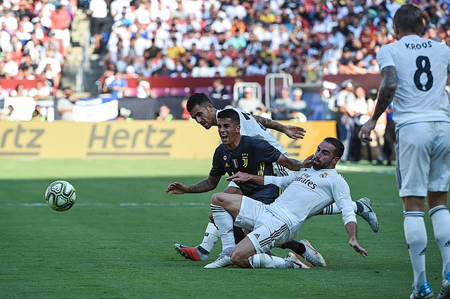 Dani-Carvajal-against-Juventus during a Champions League match 2017. 