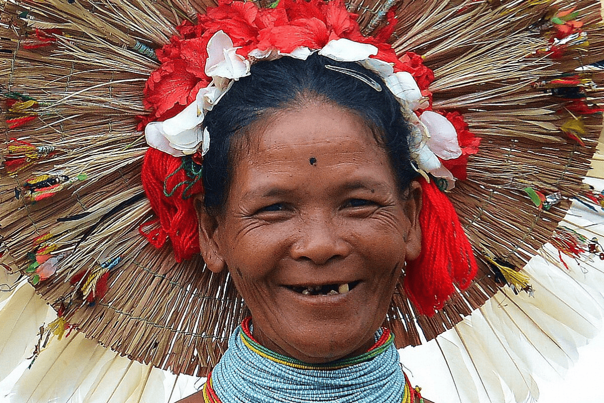 Mentawai woman with beautiful teeth, Indonesia
