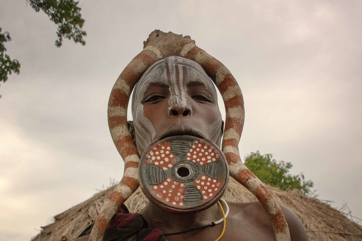 Mursi woman of Ethiopia with lip plates