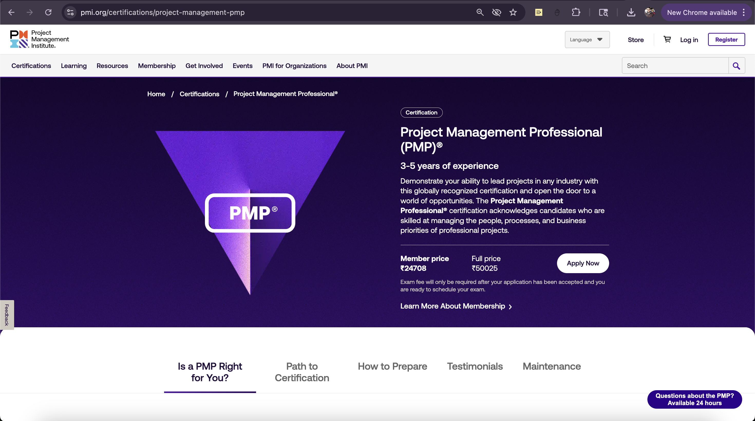 PMP certificates