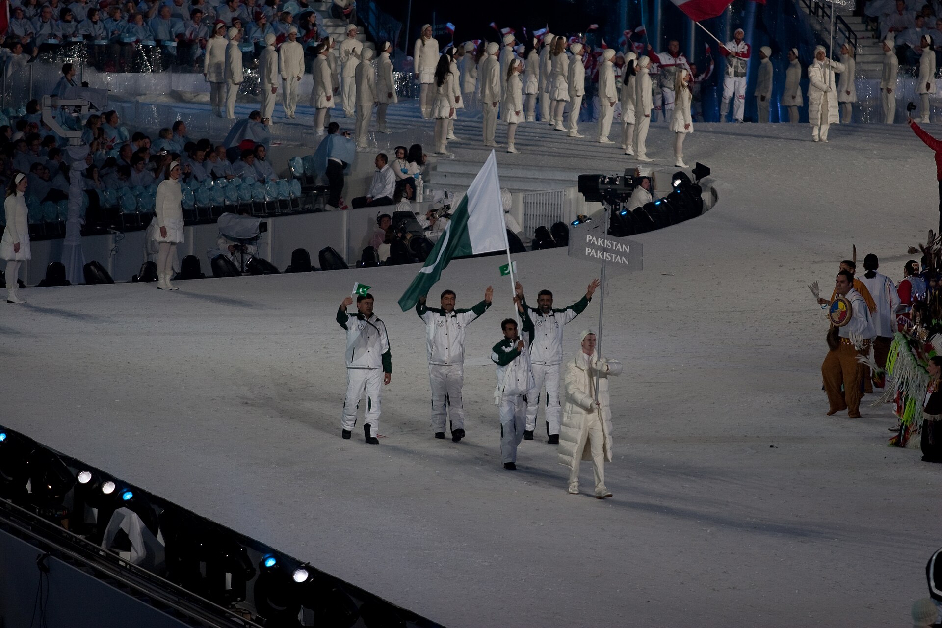 The athletes from Pakistan entering the stadium at the opening ceremonies of the 2010 Winter Olympics  Jude Freeman (CC BY 2.0)  .jpg