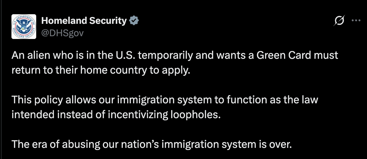 USCIS Twitter Provoking Post